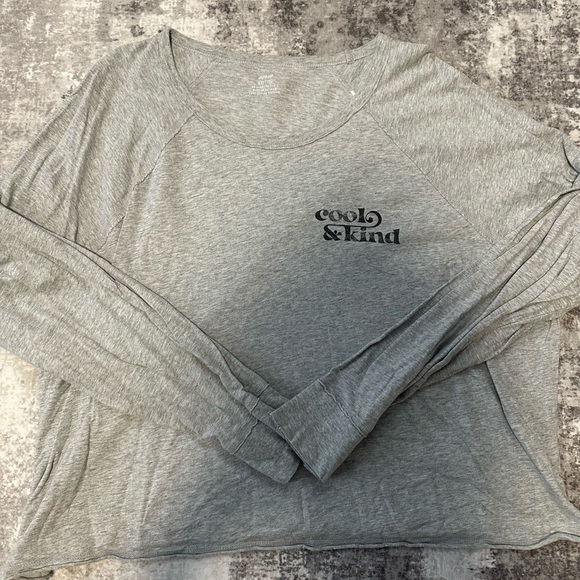aerie Tops - Aerie Cool & Kind Gray Long Sleeve Tee